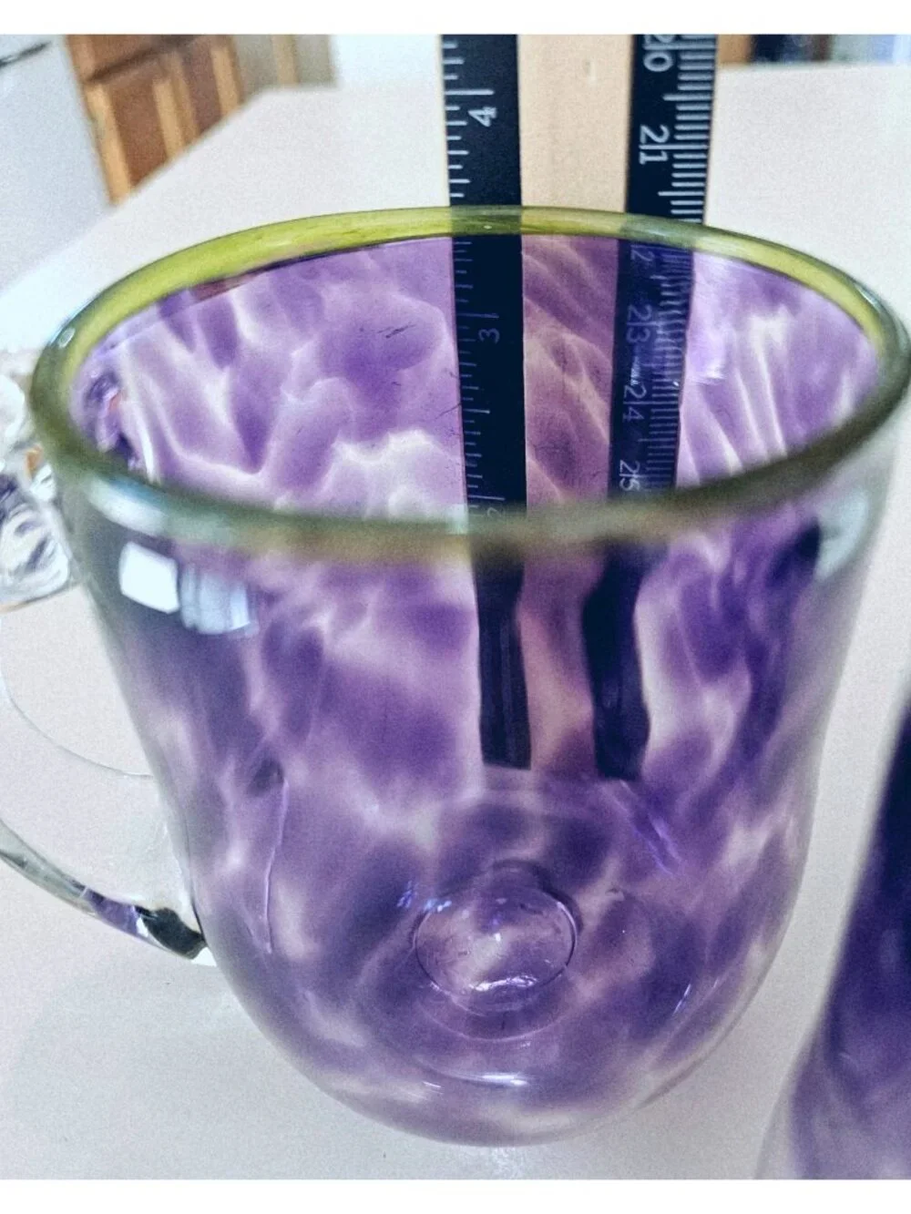 2 Vtg 1994 Signed Hand Blown Art Glass Mugs Pacific Northwest Studio Glass Polly - Picture 6 of 11
